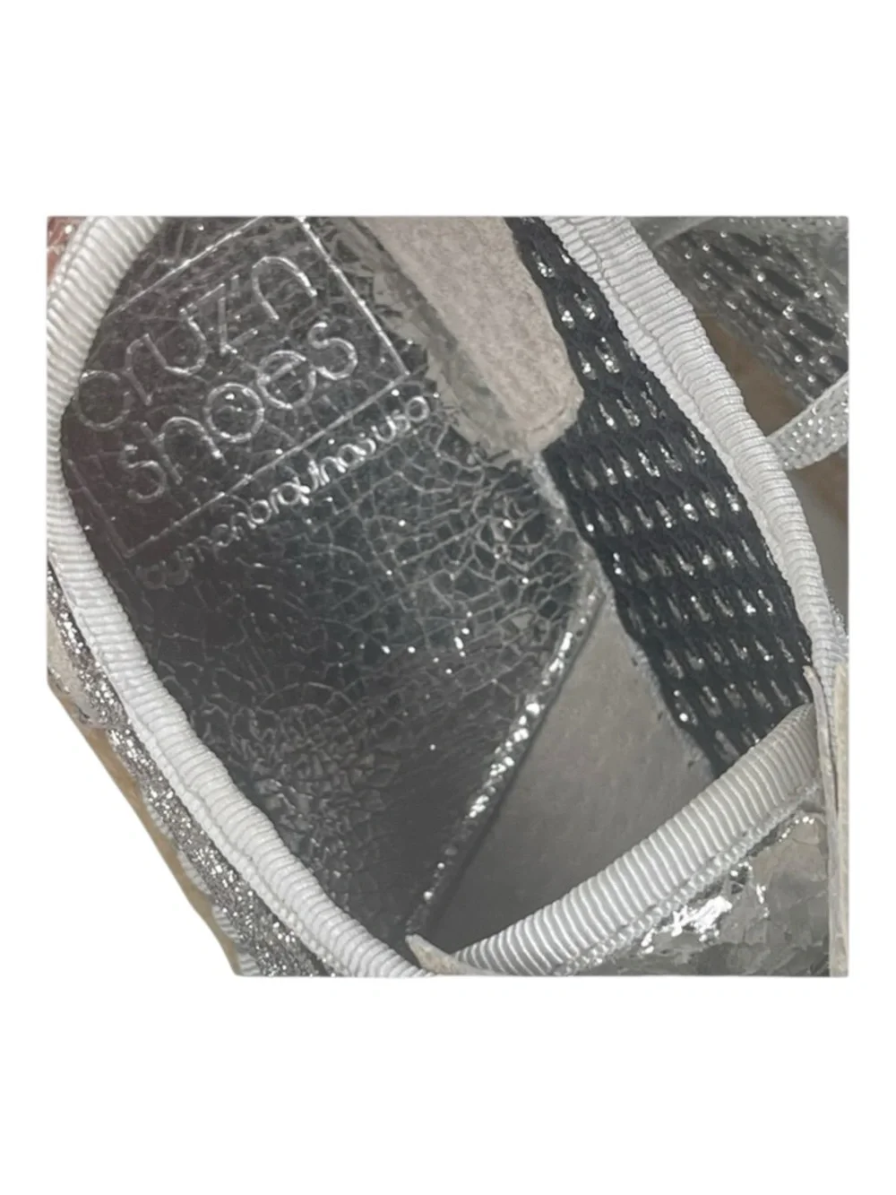 Cruz’n Shoes 𖦹 Handmade Double Sole Espadrilles 𖦹 Silver Metallic Crackle 𖦹 37